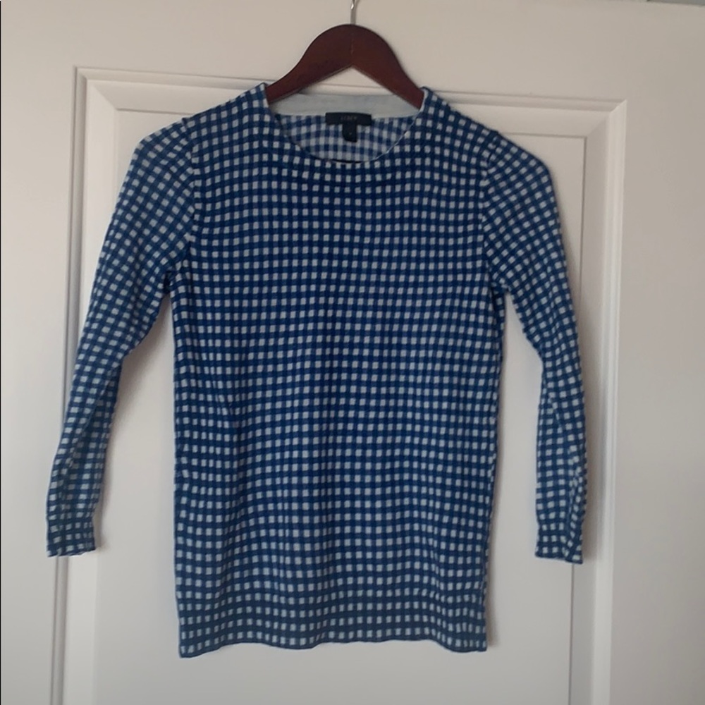 J Crew gingham light weight sweater top
